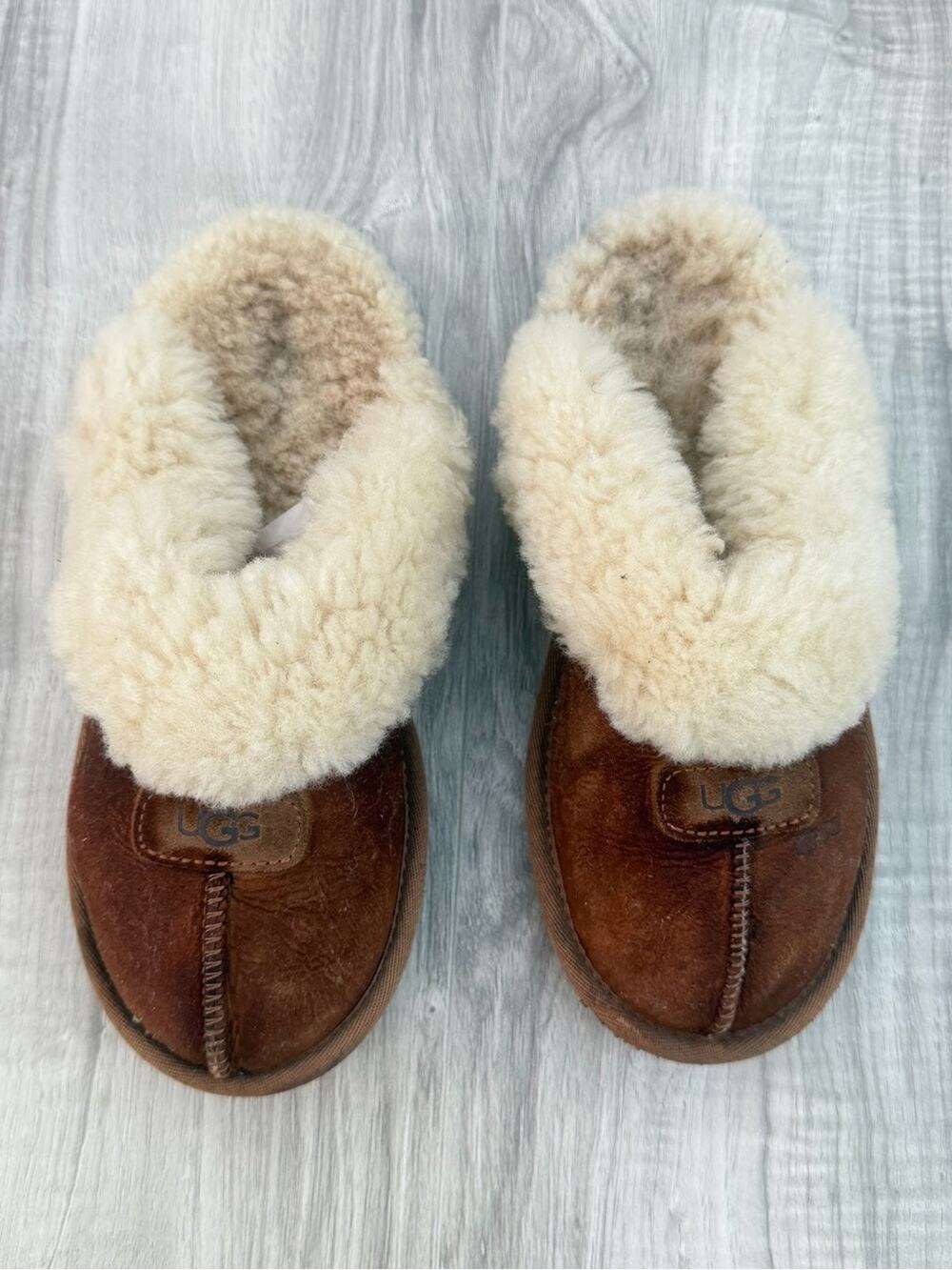 UGG Coquette Shearling Slippers Brown Women’s Size 5